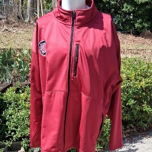 Men's Garnet Full-Zip Jacket w Stand Collar, Embroidered Carolina & Gamecock